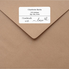 Handgefertigt mit Liebe Markennamen Farbe Rücksend Adressaufkleber