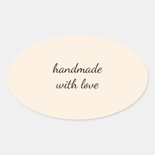 Handgefertigt mit Liebe Minimal Sticker – Elegante (Vorderseite)
