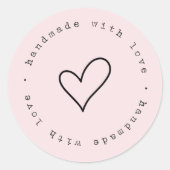 Handgefertigt mit Liebe mit Heftaufkleber | Custom Runder Aufkleber (Vorderseite)