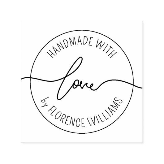 Handgefertigt mit Liebe | Moderner Minimalistische Permastempel (Design)