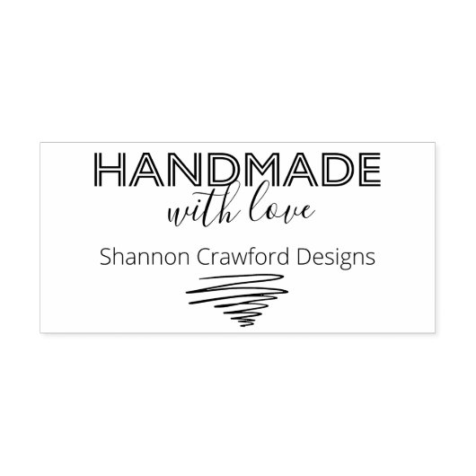 Handgefertigt mit Liebe Modernes Retro-Signature-S Gummistempel (Prägung)