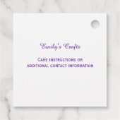 Handgefertigt mit Liebe Nähflugzeug Geschenkanhänger (Rückseite)