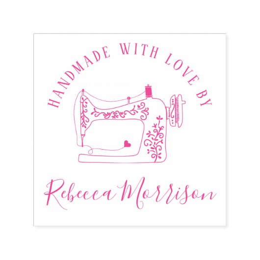 Handgefertigt mit Liebe | Nähmaschine und Individu Permastempel (Design)