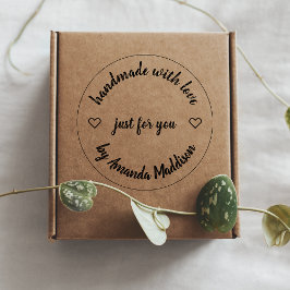 Handgefertigt mit Liebe | Name des modernen Herzma Permastempel