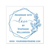 Handgefertigt mit Liebe+Name+Web Permastempel (Design)