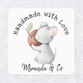 Handgefertigt mit Liebe Niedlich Maus und Apple Etiketten (Design 2)