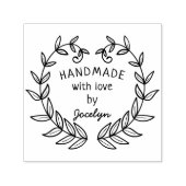 Handgefertigt mit Liebe Niedlicher Herzrahmen Permastempel (Design)