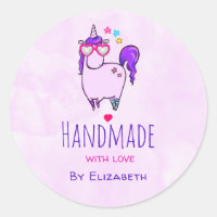 Handgefertigt mit Liebe Niedliches Einhorn in Herz