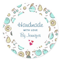 Handgefertigt mit Liebe Niedliches Fruchtmuster So