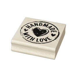 Handgefertigt mit Liebe Niedliches Herz Briefmarke Gummistempel
