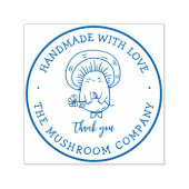 Handgefertigt mit Liebe Niedliches Pilzbetikett Permastempel (Design)