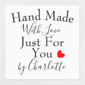 Handgefertigt mit Liebe nur für Sie Personalisiert Etiketten (Design 1)