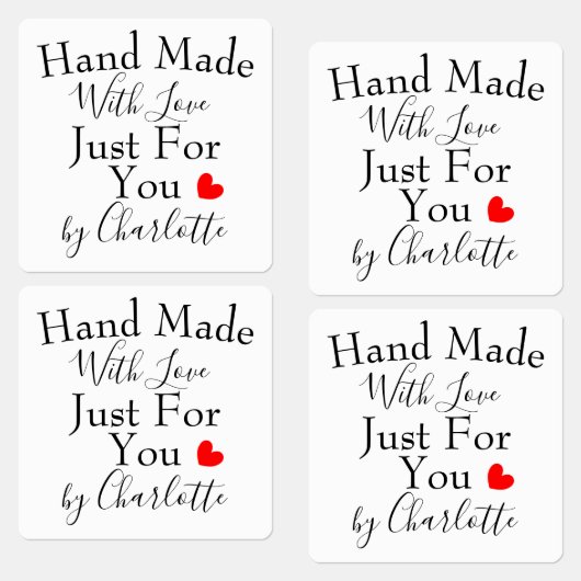 Handgefertigt mit Liebe nur für Sie Personalisiert Etiketten (Grün)
