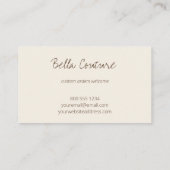 Handgefertigt mit Liebe Oversified Typografy Cream Visitenkarte (Rückseite)