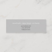 Handgefertigt mit Liebe Oversified Typografy grau Mini Visitenkarte (Rückseite)