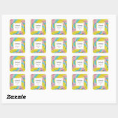Handgefertigt mit Liebe Pastel Rainbow Spiral Cand Quadratischer Aufkleber (Blatt)