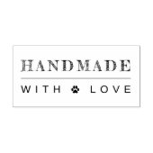 Handgefertigt mit Liebe Paw Print Gummistempel (Prägung)