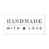 Handgefertigt mit Liebe Paw Print Gummistempel (Prägung)
