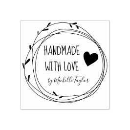 Handgefertigt mit Liebe Personalisiert Gummistempel