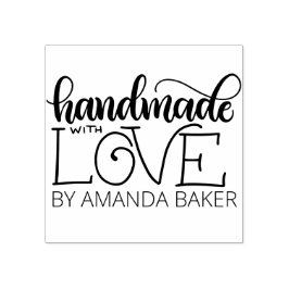 Handgefertigt mit Liebe - Personalisiert Gummistempel