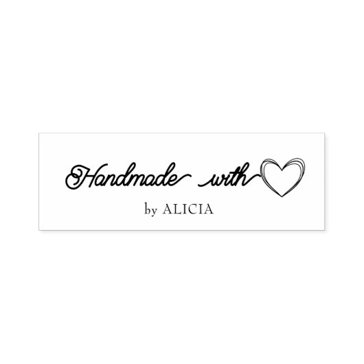 Handgefertigt mit Liebe Personalisierte KautschukB Permastempel (Design)