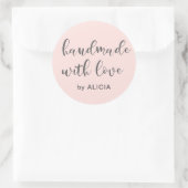 Handgefertigt mit Liebe | Personalisierter Pastets Runder Aufkleber (Tasche)