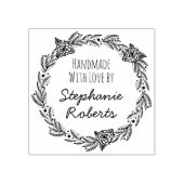 Handgefertigt mit Liebe Personalisierter Rundkauts Gummistempel (Prägung)