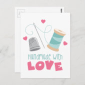 Handgefertigt mit Liebe Postkarte (Vorne/Hinten)