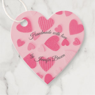 Handgefertigt mit Liebe-Produkt oder Geschenktaste Geschenkanhänger