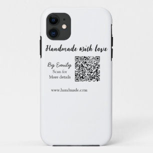 Handgefertigt mit Liebe Q R Code Kleinunternehmens Case-Mate iPhone Hülle