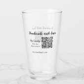 Handgefertigt mit Liebe Q R Code Kleinunternehmens Glas (Rückseite)