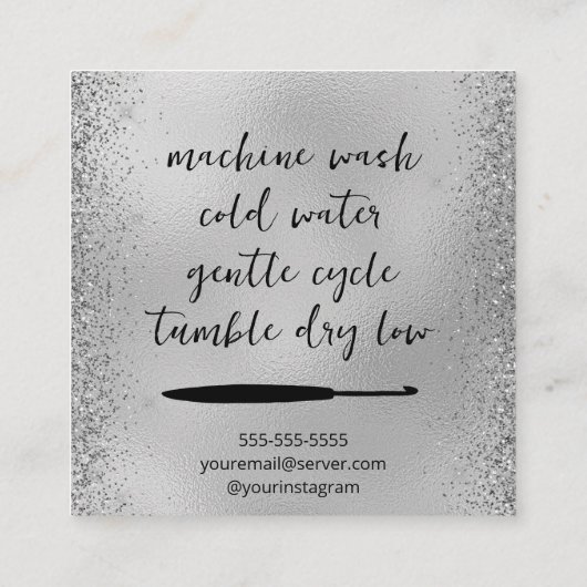 Handgefertigt mit Liebe Quadratische Visitenkarte (Rückseite)