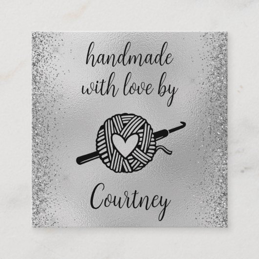 Handgefertigt mit Liebe Quadratische Visitenkarte (Vorderseite)