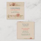 Handgefertigt mit Liebe Quadratische Visitenkarte (Vorne/Hinten)