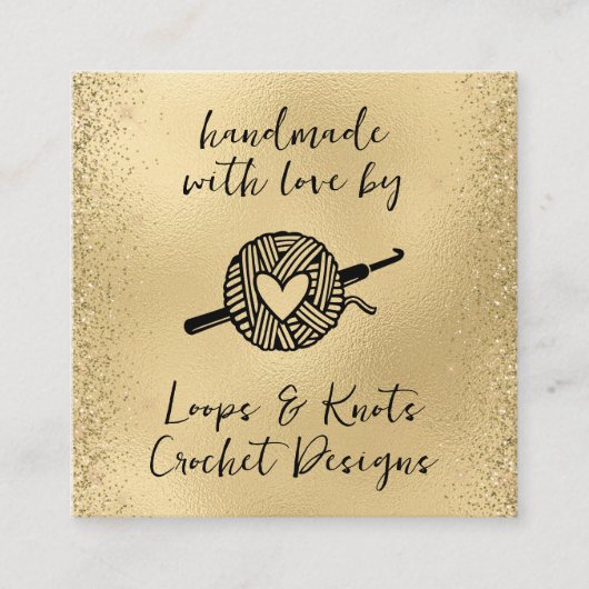 Handgefertigt mit Liebe Quadratische Visitenkarte (Vorderseite)
