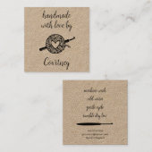 Handgefertigt mit Liebe Quadratische Visitenkarte (Vorne/Hinten)