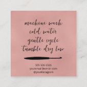 Handgefertigt mit Liebe Quadratische Visitenkarte (Rückseite)