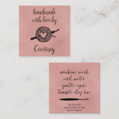Handgefertigt mit Liebe Quadratische Visitenkarte (Vorne/Hinten)