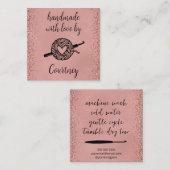 Handgefertigt mit Liebe Quadratische Visitenkarte (Vorne/Hinten)