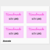 Handgefertigt mit Liebe Rechteckiger Aufkleber (Blatt)