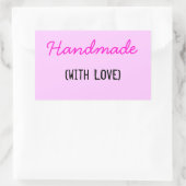 Handgefertigt mit Liebe Rechteckiger Aufkleber (Tasche)
