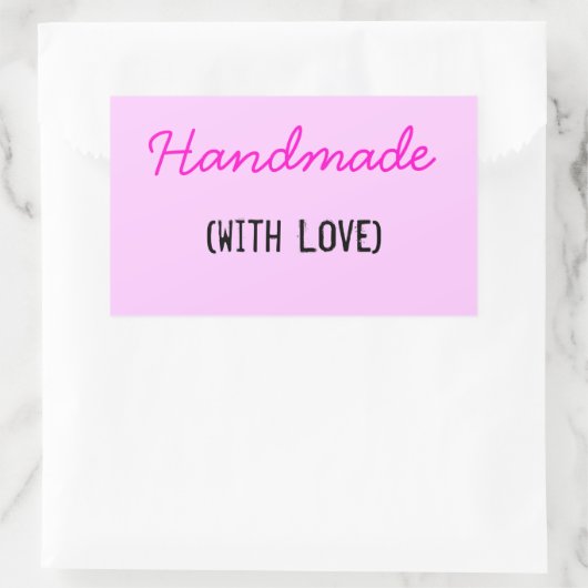 Handgefertigt mit Liebe Rechteckiger Aufkleber (Tasche)