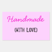Handgefertigt mit Liebe Rechteckiger Aufkleber (Vorderseite)