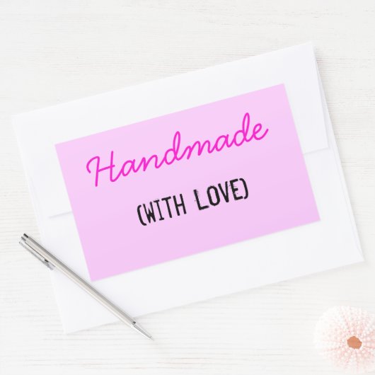 Handgefertigt mit Liebe Rechteckiger Aufkleber (Umschlag)