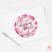 Handgefertigt mit Liebe-Rosa-Herz-Produkt Runder Aufkleber (Umschlag)