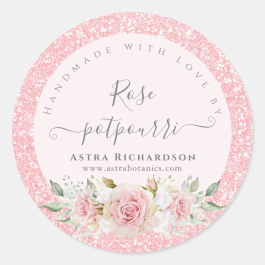 Handgefertigt mit Liebe Round-Product-Label Runder Aufkleber (Vorderseite)