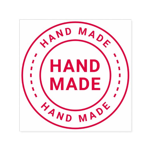 Handgefertigt mit Liebe Rund Permastempel (Design)