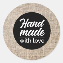 Handgefertigt mit Liebe Runder Aufkleber