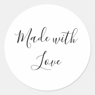 Handgefertigt mit Liebe Runder Aufkleber