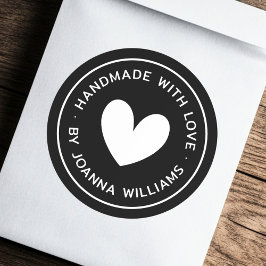 Handgefertigt mit Liebe Runder Aufkleber